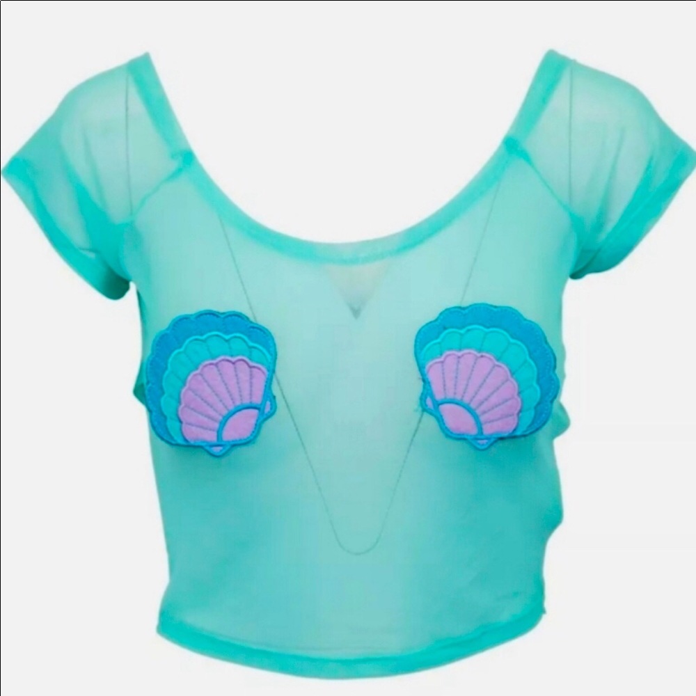 NWT! Iron Fist Mermaid for Life Mesh Crop NWT Size M
